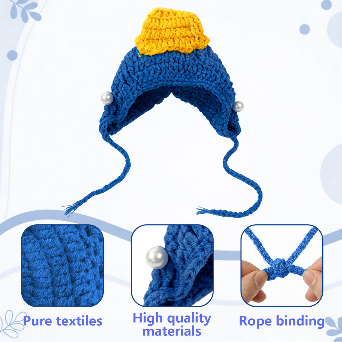 Cute Cat Hat Costume Suitable for 5 to16 lbs - Kitten hat Head Circumference 11" or Less cat Hats for Cats only pet Photography Outfits